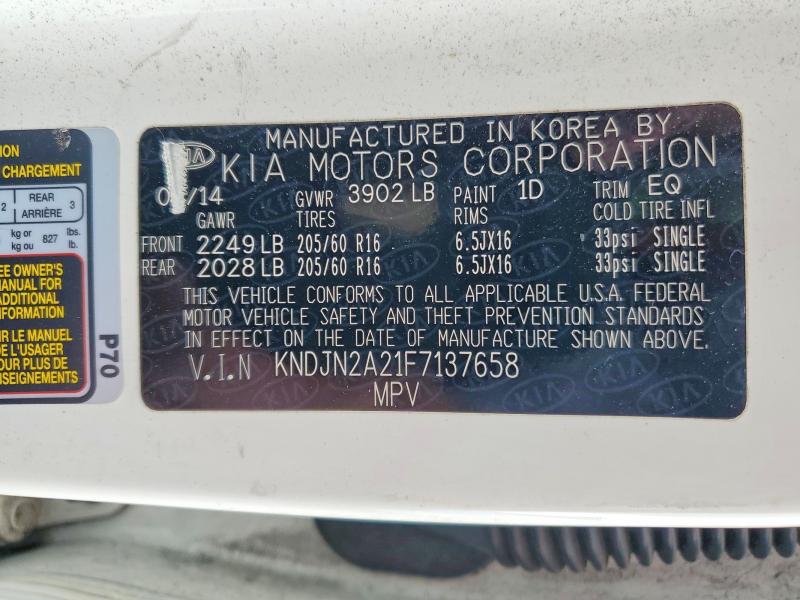 Продаж на аукціоні авто 2015 Kia Soul, vin: KNDJN2A21F7137658, номер лоту: 58653446