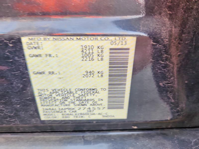 Продажа на аукционе авто 2013 Nissan Altima, vin: 1N4AL3AP9DC274557, номер лота: 55320186