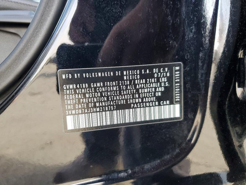 Aukcja sprzedaży 2017 Volkswagen Jetta, vin: 3VWDB7AJ3HM218757, numer aukcji: 57596556