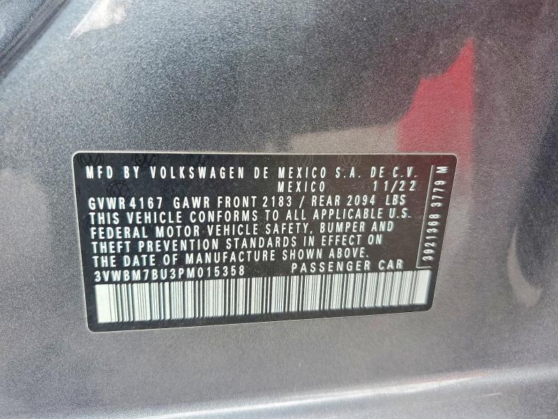 Продажа на аукционе авто 2023 Volkswagen Jetta, vin: 3VWBM7BU3PM015358, номер лота: 56604646