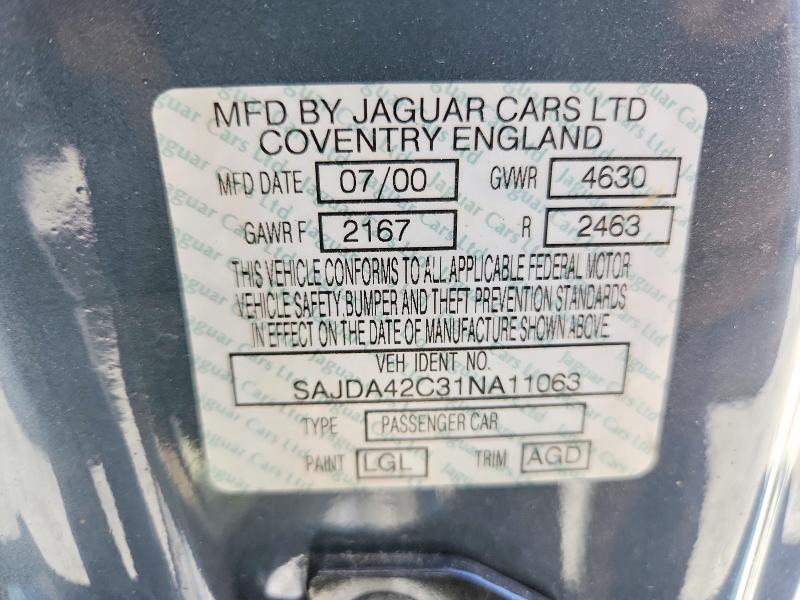 Продаж на аукціоні авто 2001 Jaguar Xk8, vin: SAJDA42C31NA11063, номер лоту: 56179926