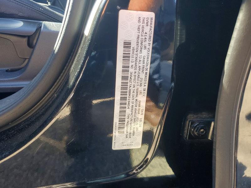55001856 :رقم المزاد ، 3VWGZ7AJ8BM319454 vin ، 2011 Volkswagen Jetta مزاد بيع