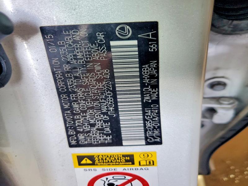 Продажа на аукционе авто 2015 Lexus Ct, vin: JTHKD5BH0F2231408, номер лота: 57011796