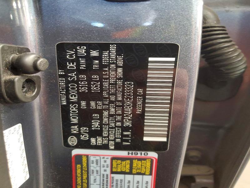 55329876 :رقم المزاد ، 3KPA24AB3KE233323 vin ، 2019 Kia Rio مزاد بيع