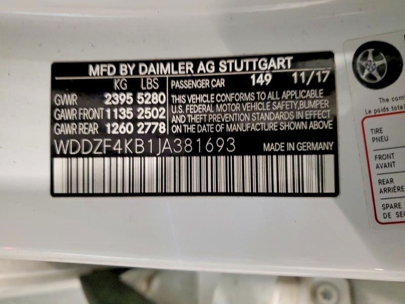 Продаж на аукціоні авто 2018 Mercedes-benz E, vin: WDDZF4KB1JA381693, номер лоту: 57072806