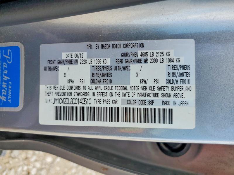 Продажа на аукционе авто 2012 Mazda 5, vin: JM1CW2DL8C0140510, номер лота: 57419966