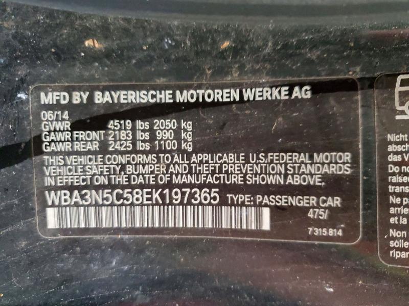 56685446 :رقم المزاد ، WBA3N5C58EK197365 vin ، 2014 Bmw 428 مزاد بيع