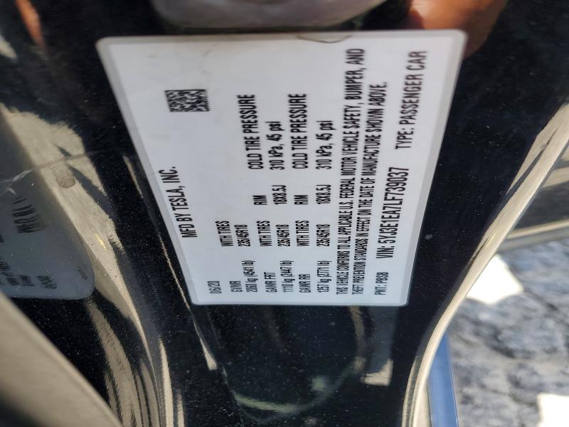 2020 Tesla Model 3 მანქანა იყიდება აუქციონზე, vin: 5YJ3E1EA7LF739037, აუქციონის ნომერი: 56519826