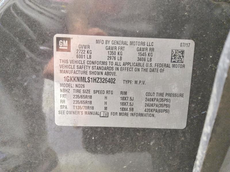 Продаж на аукціоні авто 2017 Gmc Acadia, vin: 1GKKNMLS1HZ326402, номер лоту: 57057726
