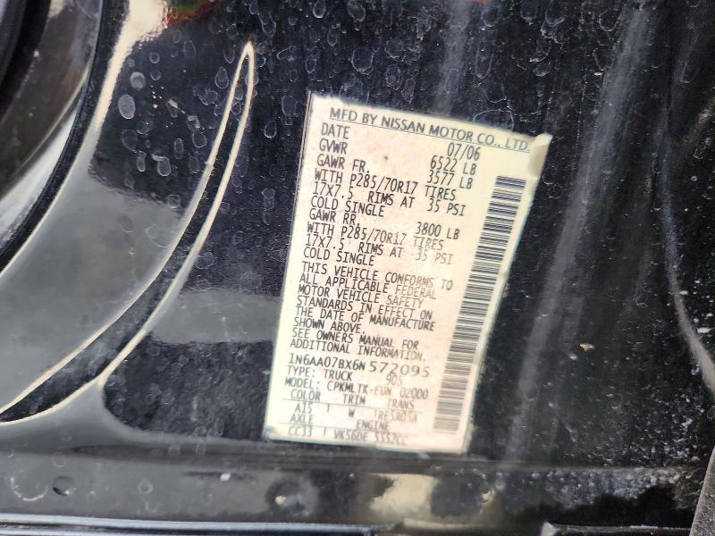 Продажа на аукционе авто 2006 Nissan Titan, vin: 1N6AA07BX6N572095, номер лота: 55472576