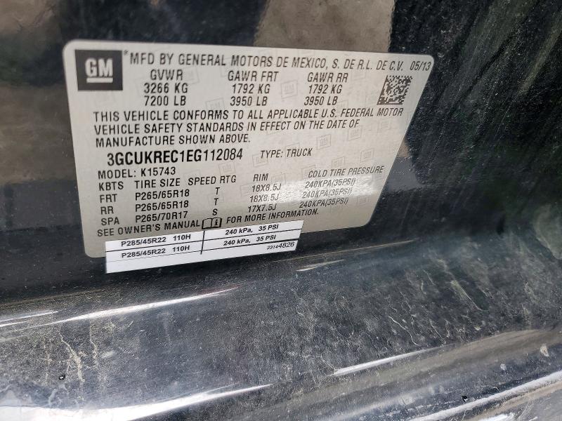 Продаж на аукціоні авто 2014 Chevrolet Silverado, vin: 3GCUKREC1EG112084, номер лоту: 56612816