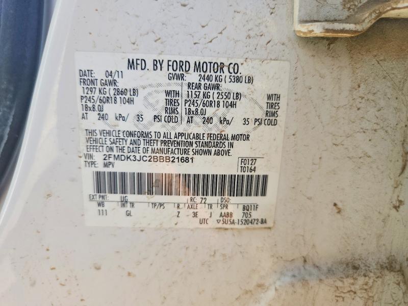 Продажа на аукционе авто 2011 Ford Edge, vin: 2FMDK3JC2BBB21681, номер лота: 56981066