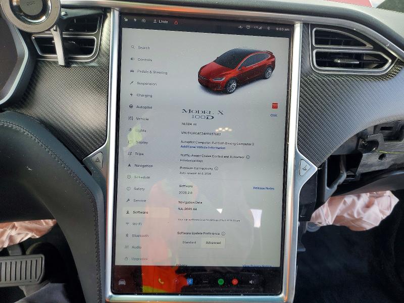 2017 Tesla Model X მანქანა იყიდება აუქციონზე, vin: 5YJXCAE24HF057692, აუქციონის ნომერი: 57806246
