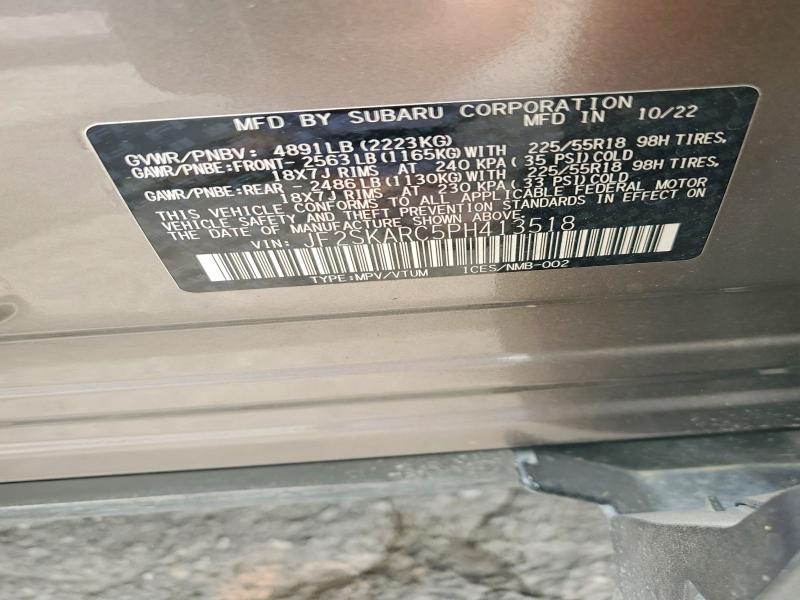 Aukcja sprzedaży 2023 Subaru Forester, vin: JF2SKARC5PH413518, numer aukcji: 58593136