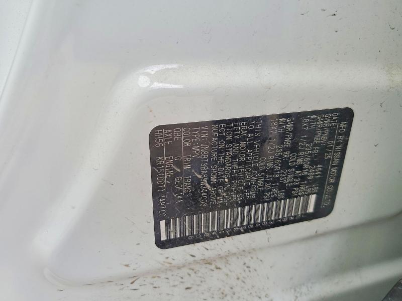 2025 Nissan Rogue მანქანა იყიდება აუქციონზე, vin: JN8BT3BA8SW344008, აუქციონის ნომერი: 56568826