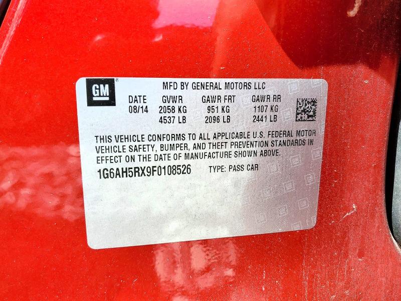Продажа на аукционе авто 2015 Cadillac Ats, vin: 1G6AH5RX9F0108526, номер лота: 55773526