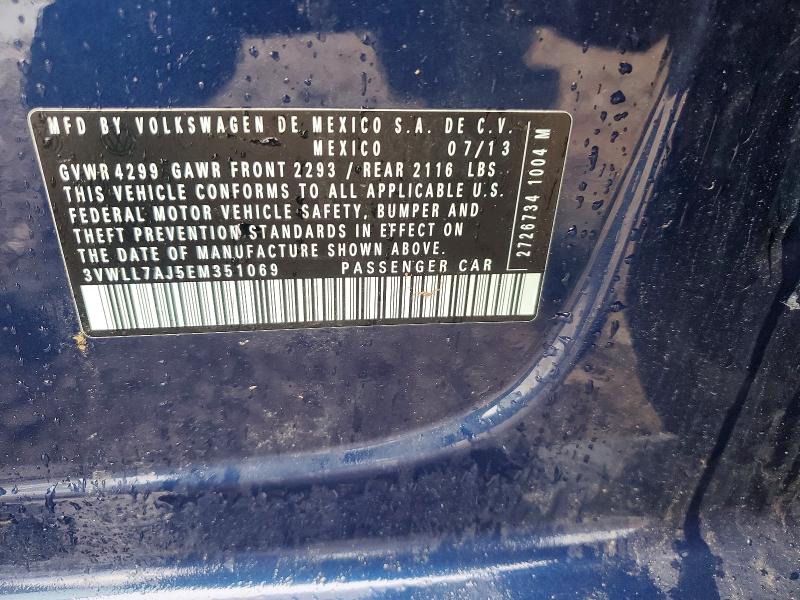 Продажа на аукционе авто 2014 Volkswagen Jetta, vin: 3VWLL7AJ5EM351069, номер лота: 58762896