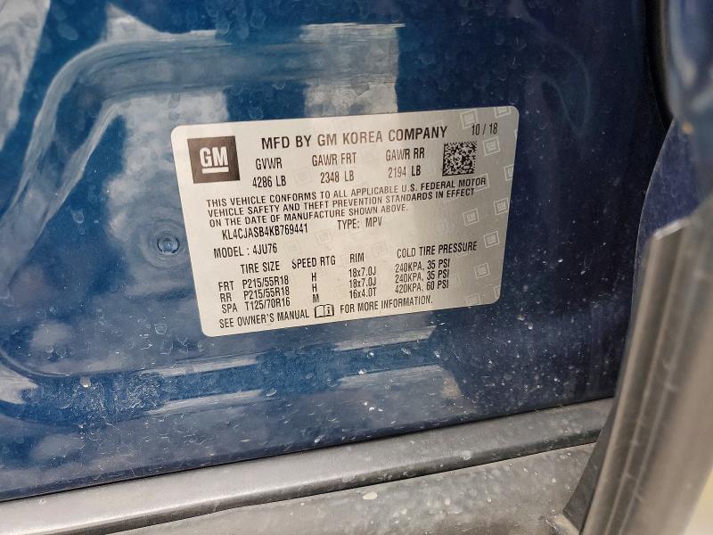 Aukcja sprzedaży 2019 Buick Encore, vin: KL4CJASB4KB769441, numer aukcji: 58495126