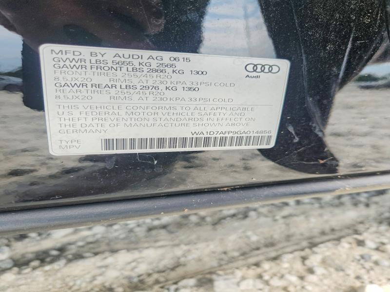 2016 Audi Q5 მანქანა იყიდება აუქციონზე, vin: WA1D7AFP9GA014856, აუქციონის ნომერი: 58625566