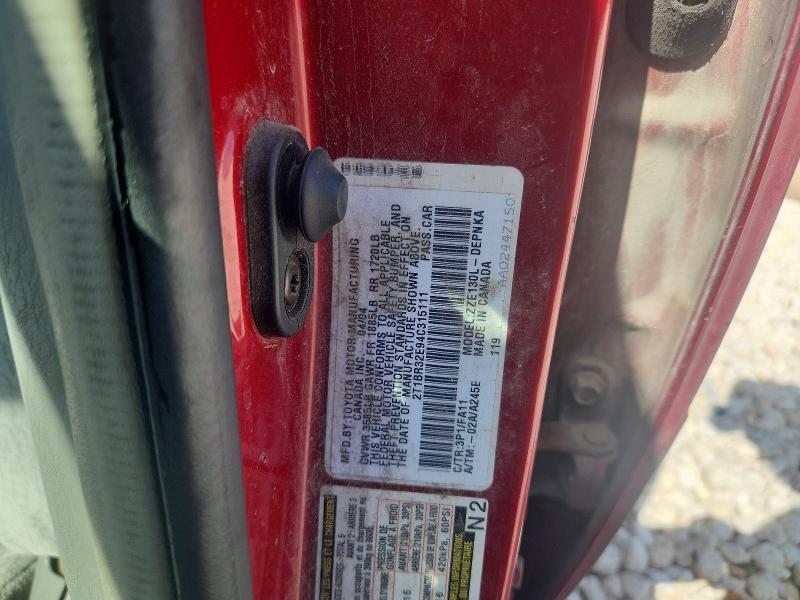 Продаж на аукціоні авто 2004 Toyota Corolla, vin: 2T1BR32E94C315111, номер лоту: 57836696