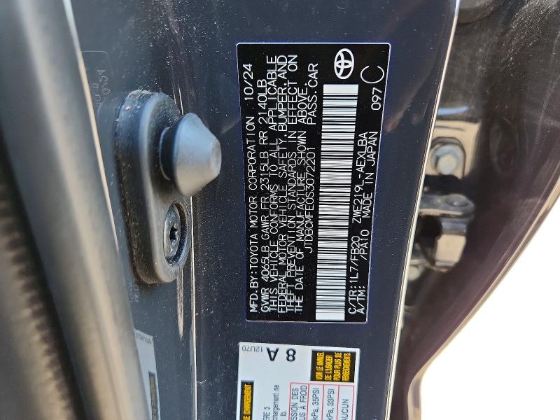 2025 Toyota Corolla Hybrid მანქანა იყიდება აუქციონზე, vin: JTDBCMFE0S3072201, აუქციონის ნომერი: 56671296