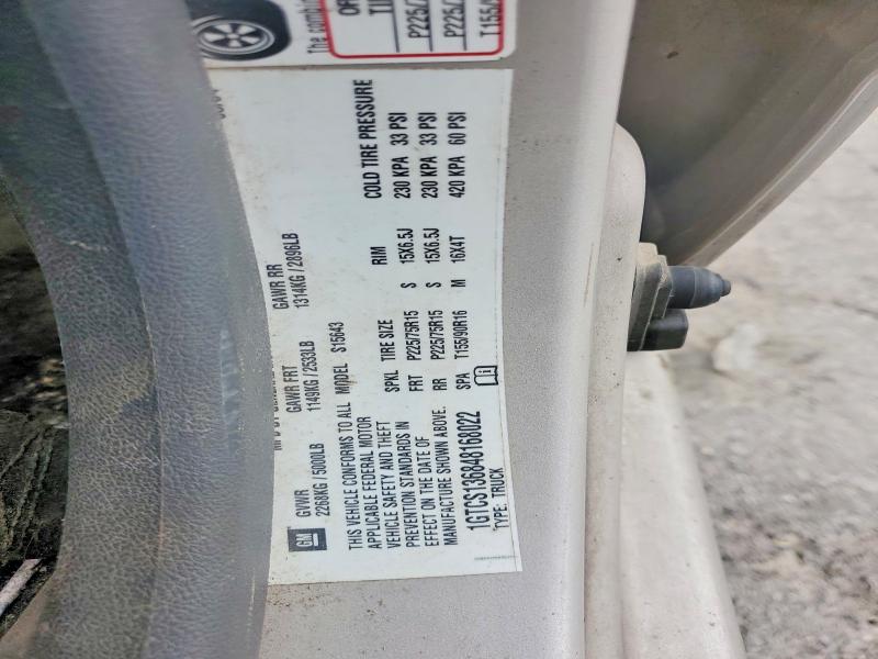 56695776 :رقم المزاد ، 1GTCS136848168022 vin ، 2004 Gmc Canyon مزاد بيع