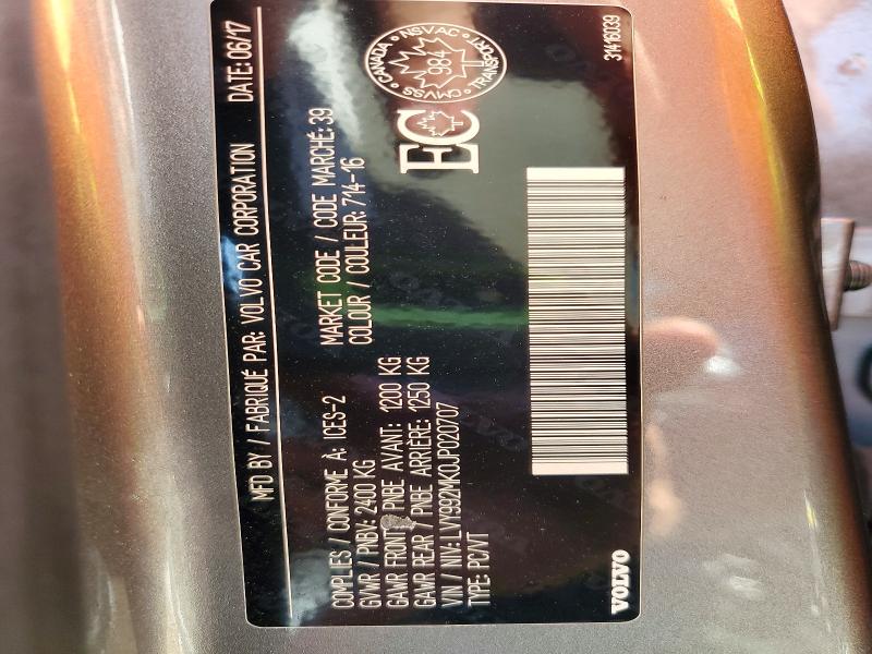 Aukcja sprzedaży 2018 Volvo S90, vin: LVY992MK0JP020707, numer aukcji: 59105796