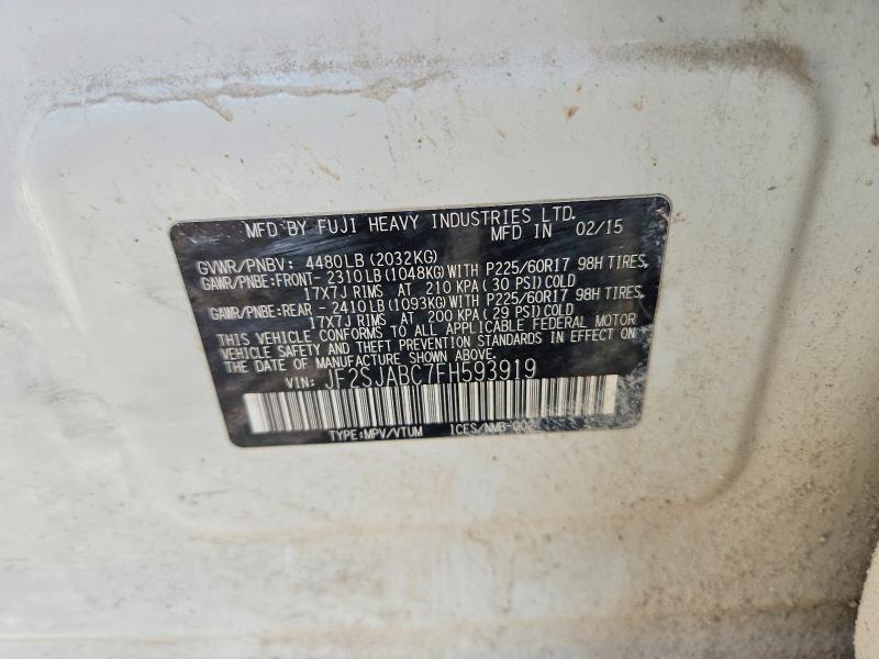 Продаж на аукціоні авто 2015 Subaru Forester, vin: JF2SJABC7FH593919, номер лоту: 57421606