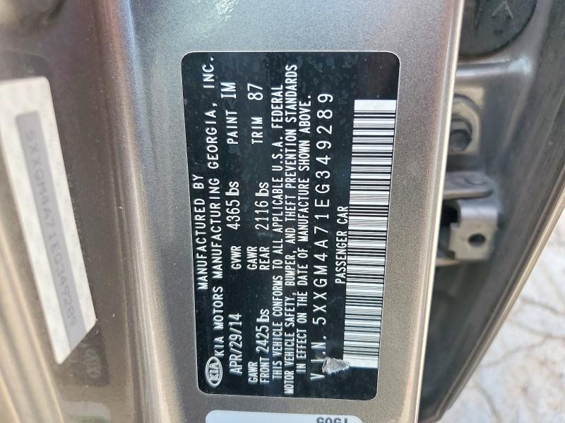 Продажа на аукционе авто 2014 Kia Optima, vin: 5XXGM4A71EG349289, номер лота: 58441846