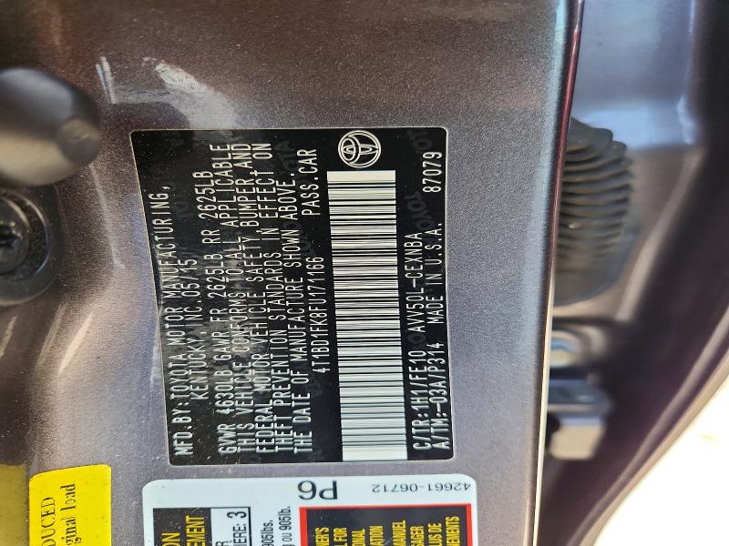 Aukcja sprzedaży 2015 Toyota Camry Hybrid, vin: 4T1BD1FK8FU171166, numer aukcji: 58879426