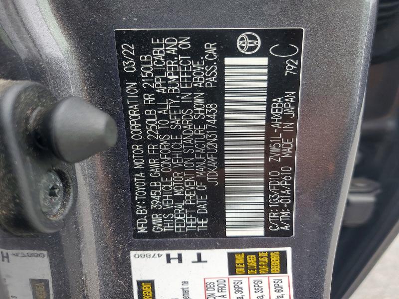 Продаж на аукціоні авто 2022 Toyota Prius, vin: JTDKAMFU2N3174438, номер лоту: 56344526
