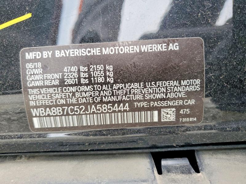 Продаж на аукціоні авто 2018 Bmw 340, vin: WBA8B7C52JA585444, номер лоту: 55317206