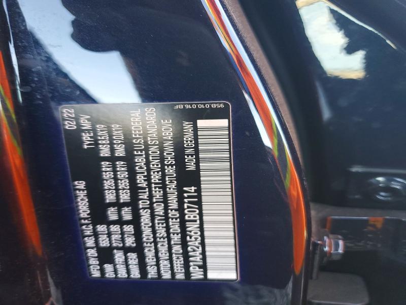56055726 :رقم المزاد ، WP1AA2A56NLB07114 vin ، 2022 Porsche Macan مزاد بيع