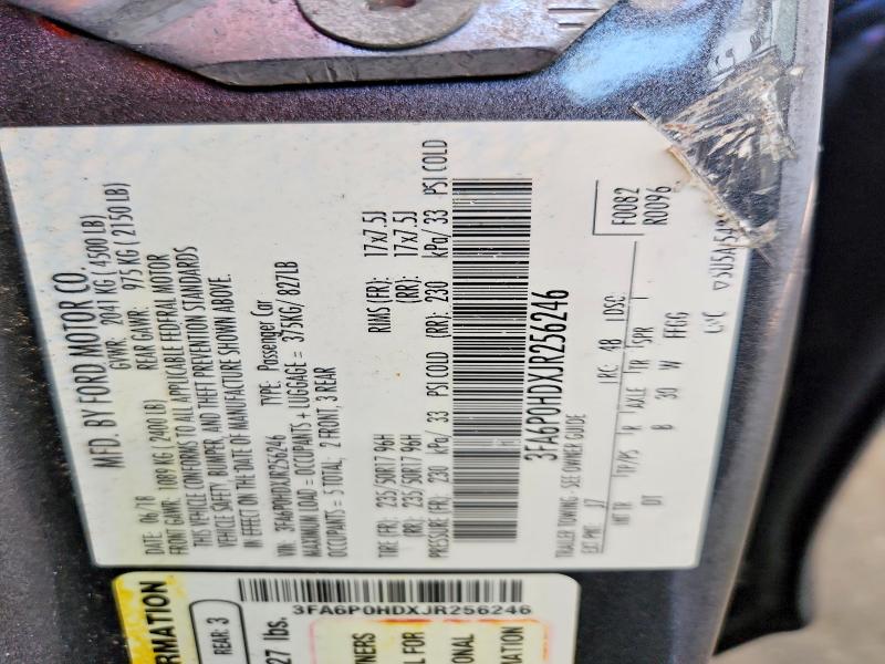 Продажа на аукционе авто 2018 Ford Fusion, vin: 3FA6P0HDXJR256246, номер лота: 56944176