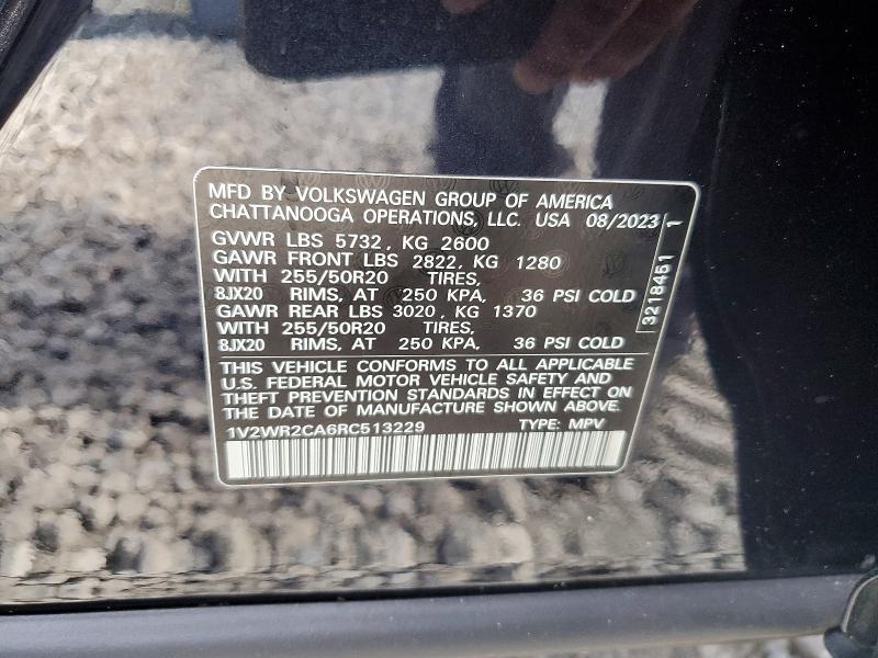 Aukcja sprzedaży 2024 Volkswagen Atlas, vin: 1V2WR2CA6RC513229, numer aukcji: 59538946