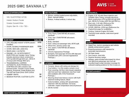 2025 Gmc Savana მანქანა იყიდება აუქციონზე, vin: 1GJZ7PFP5S1147193, აუქციონის ნომერი: 58104796