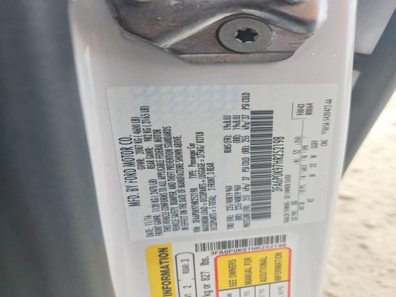 Aukcja sprzedaży 2017 Ford Fusion, vin: 3FA6P0K97HR252198, numer aukcji: 57502816