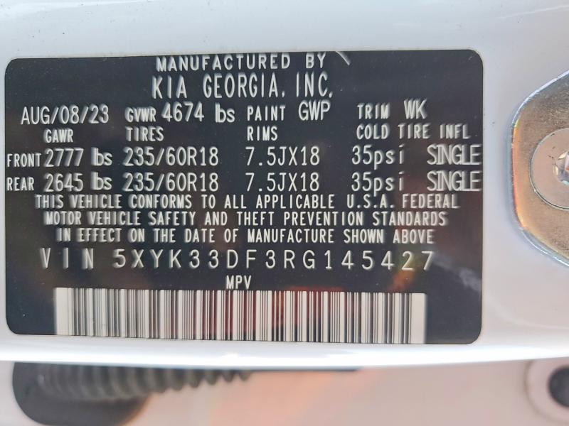 Продаж на аукціоні авто 2024 Kia Sportage, vin: 5XYK33DF3RG145427, номер лоту: 55735436