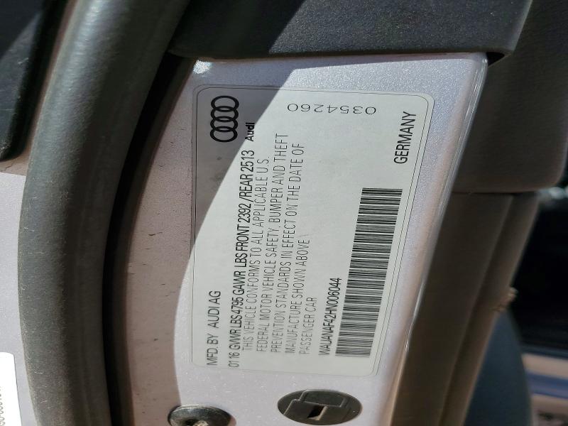 2017 Audi A4 მანქანა იყიდება აუქციონზე, vin: WAUANAF42HN006044, აუქციონის ნომერი: 55114346