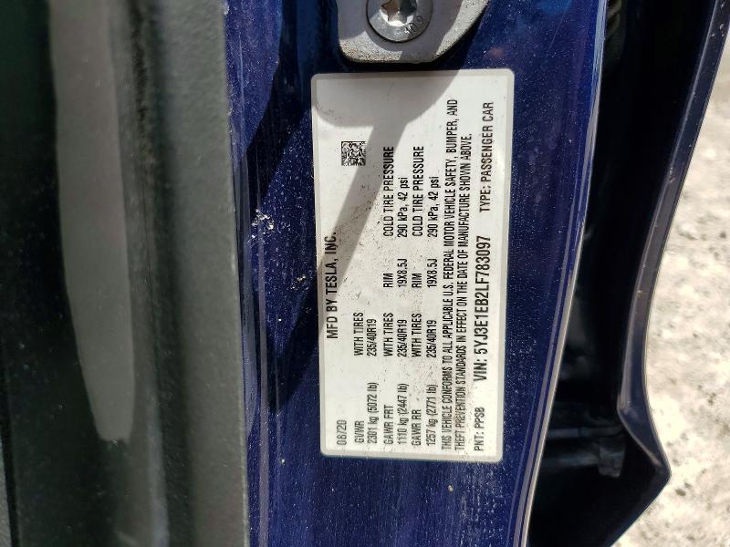 Продажа на аукционе авто 2020 Tesla Model 3, vin: 5YJ3E1EB2LF783097, номер лота: 56162396