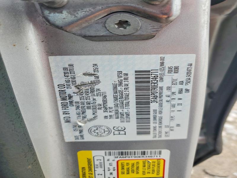 57603186 :رقم المزاد ، 3FA6P0T90ER346711 vin ، 2014 Ford Fusion مزاد بيع