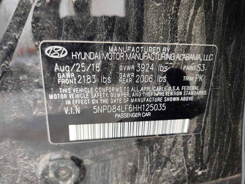 Продажа на аукционе авто 2017 Hyundai Elantra, vin: 5NPD84LF6HH125035, номер лота: 59104376