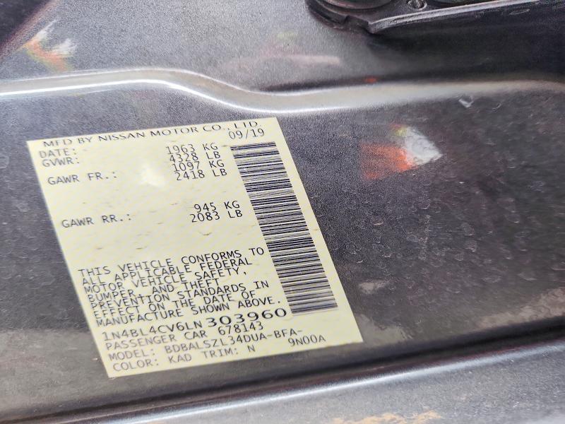 Продажа на аукционе авто 2020 Nissan Altima, vin: 1N4BL4CV6LN303960, номер лота: 56354546
