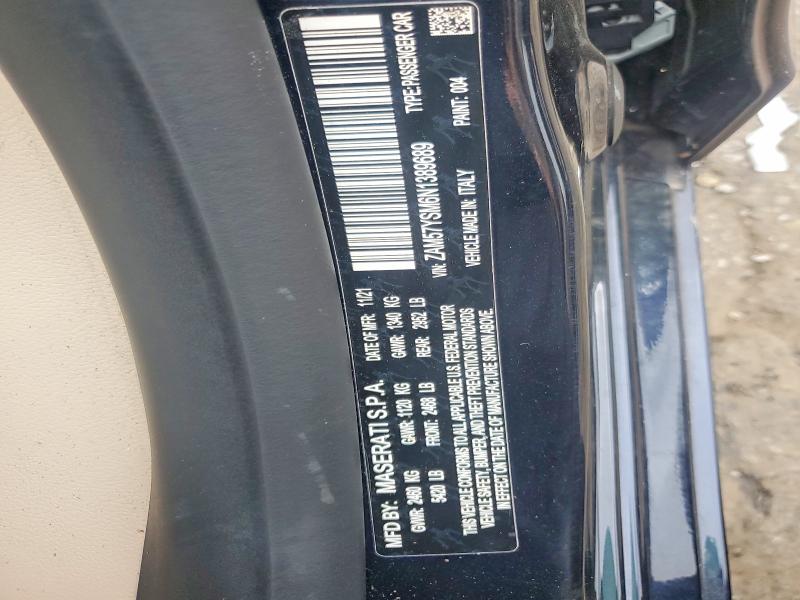 Продажа на аукционе авто 2022 Maserati Ghibli, vin: ZAM57YSM6N1389689, номер лота: 56809786