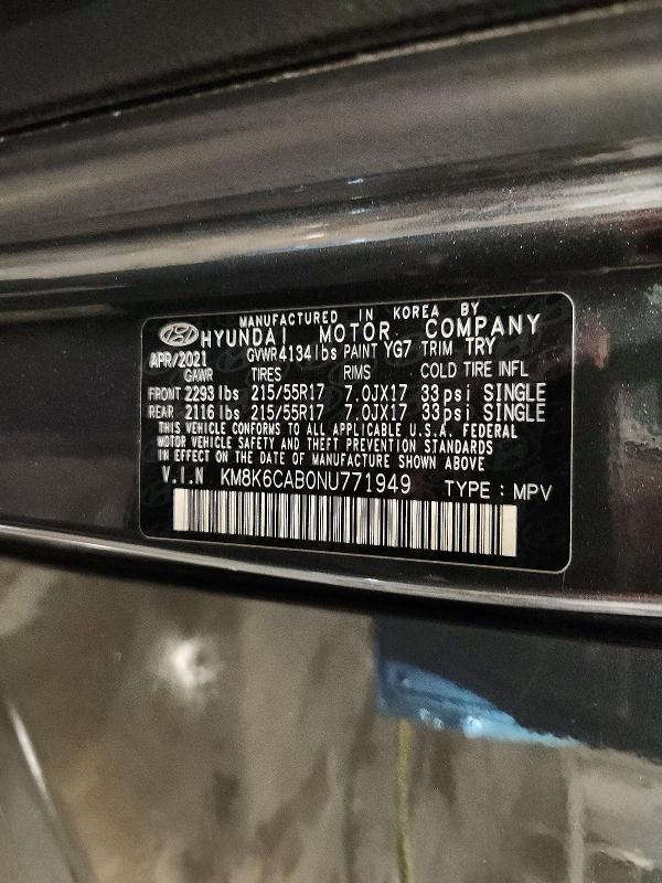Продажа на аукционе авто 2022 Hyundai Kona, vin: KM8K6CAB0NU771949, номер лота: 56603846