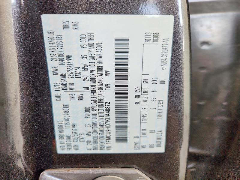 Продажа на аукционе авто 2019 Ford Escape, vin: 1FMCU9HD7KUA40872, номер лота: 55123336