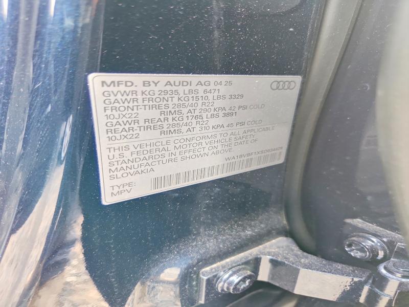 55613766 :رقم المزاد ، WA1BVBF1XSD034426 vin ، 2025 Audi Q8 مزاد بيع