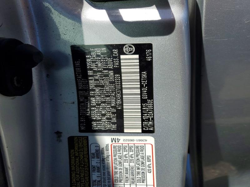 Продажа на аукционе авто 2007 Toyota Camry, vin: 4T1BK46K37U032328, номер лота: 57954026