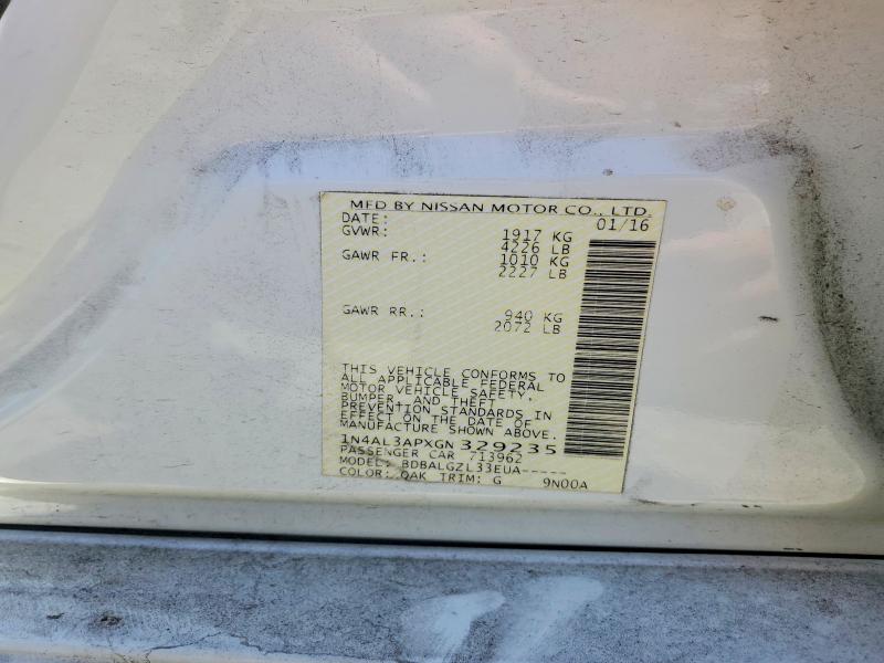 Aukcja sprzedaży 2016 Nissan Altima, vin: 1N4AL3APXGN329235, numer aukcji: 57061796