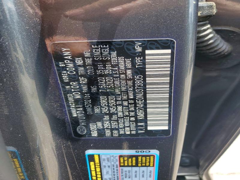 55730646 :رقم المزاد ، KM8R74HE0NU373805 vin ، 2022 Hyundai Palisade مزاد بيع